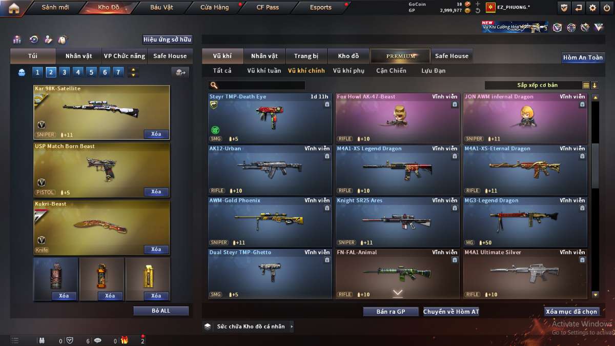 shop acc cf uy tin gia re